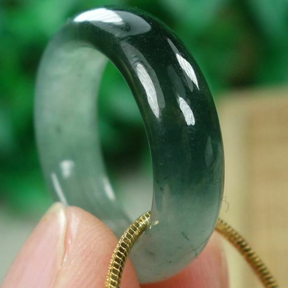 Certified Icy Green 100% Natural A jadeite jade Ring 戒指 USA.6.9# - Picture 3 of 12